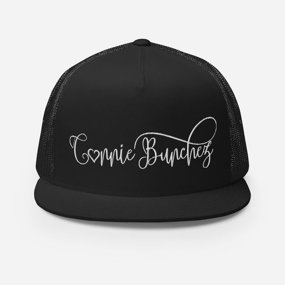 Conniebunchez (black w/white logo) Trucker Cap