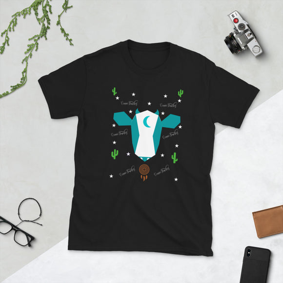 Cow, Cactus, Conniebunchez (Teal) Short-Sleeve Unisex T-Shirt