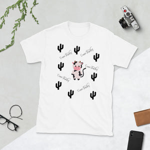 Cow, Cactus, Conniebunchez (white) Short-Sleeve Unisex T-Shirt